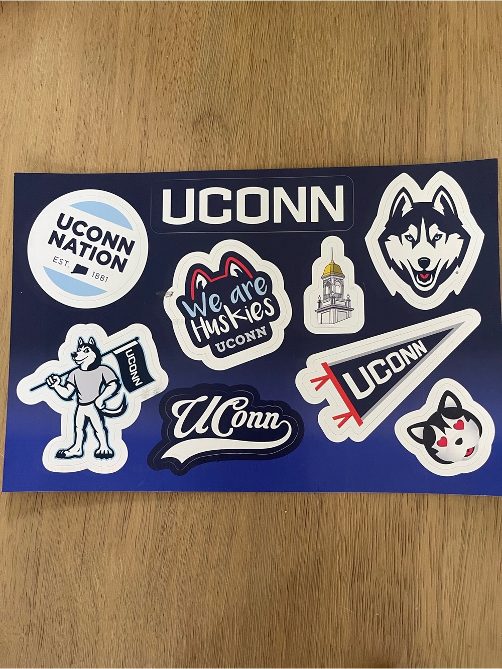Huskies Sticker Sheet - Blue and White